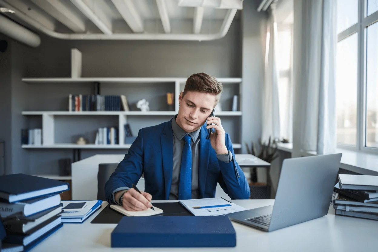 image of a person working in an office setting