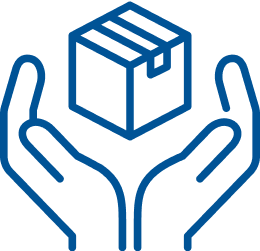 two hand with box icon