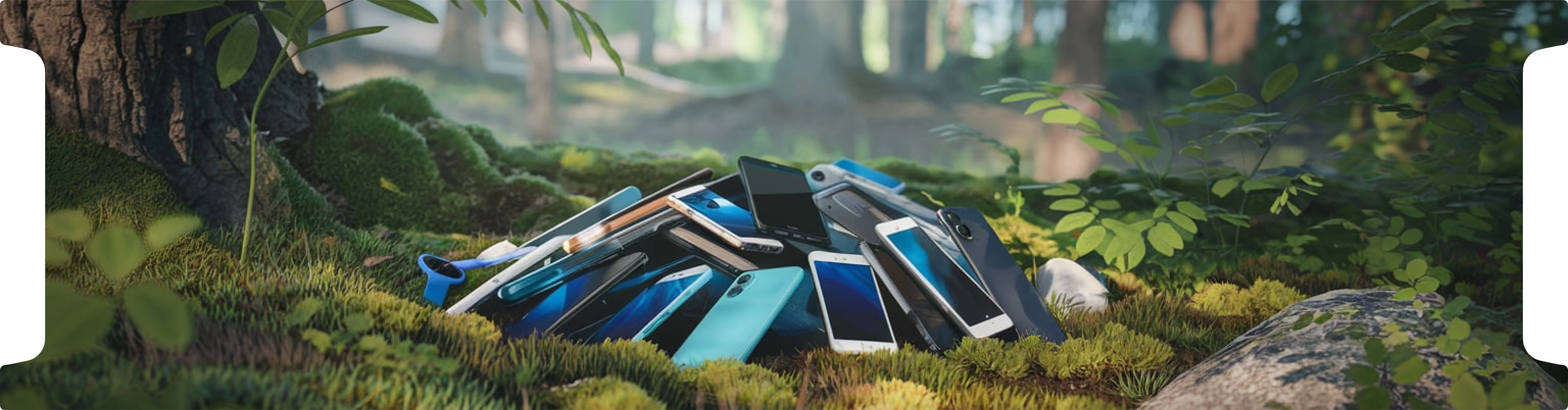 image of mobile in forest